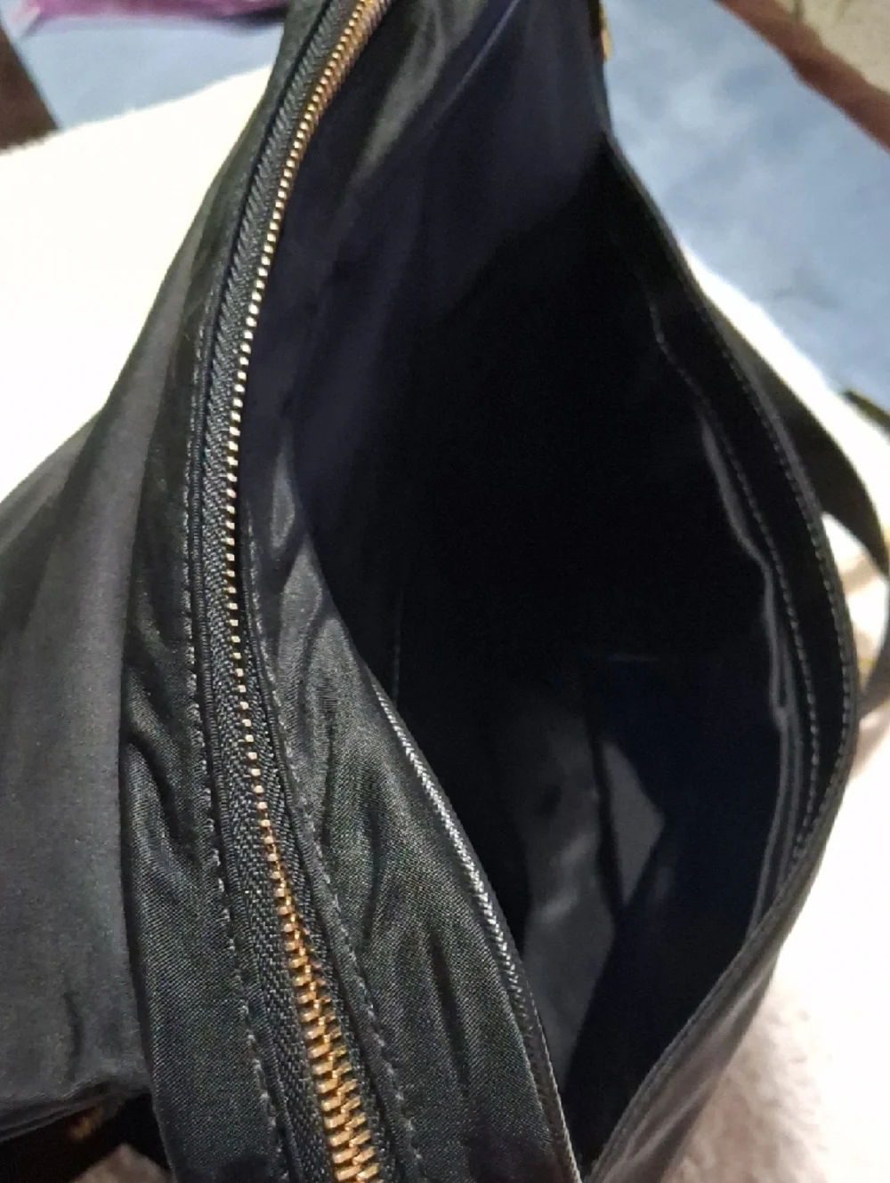 Michael Kors Black Nylon Messenger Bag with Gold Logo